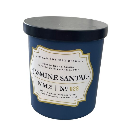 Leoben Company Scented Soy Candle 9 Oz Jasmine Santal Blue Vegan Essential Oil B - Picture 1 of 6